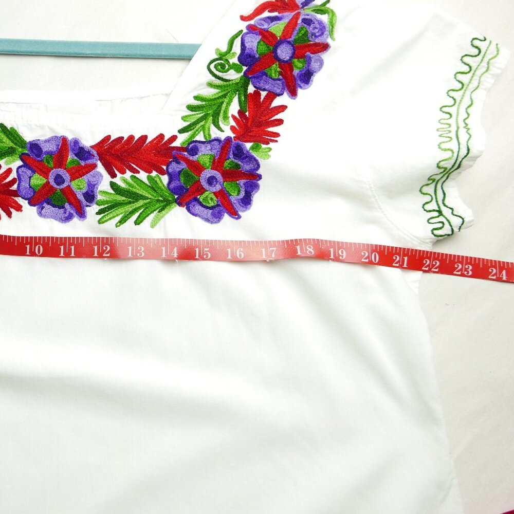 Authentic Yucatan Mexico Cotton Shirt, Embroidered